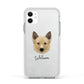 Canadian Eskimo Dog Personalised Apple iPhone 11 in White with White Impact Case