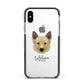 Canadian Eskimo Dog Personalised Apple iPhone Xs Impact Case Black Edge on Silver Phone