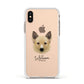 Canadian Eskimo Dog Personalised Apple iPhone Xs Impact Case White Edge on Gold Phone