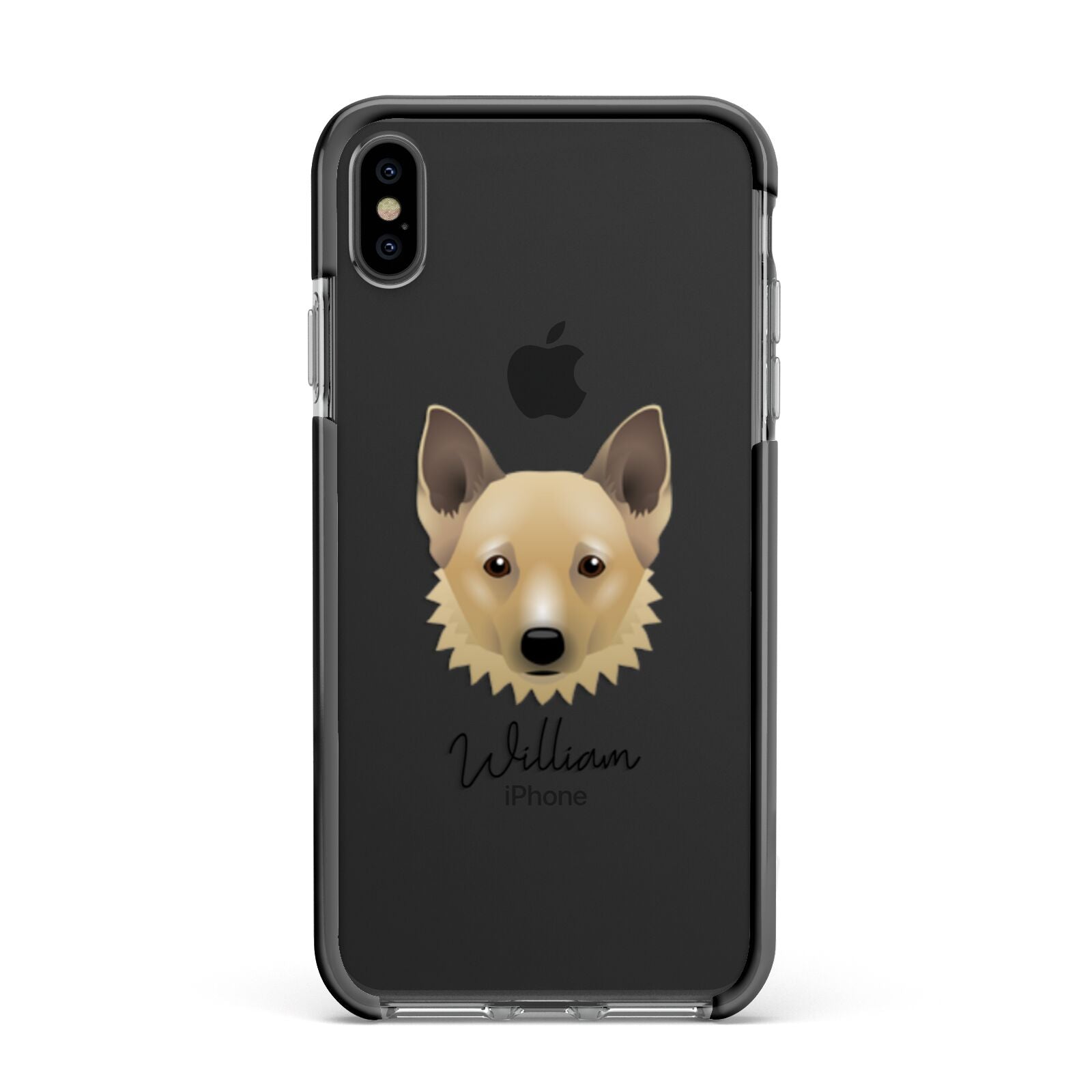 Canadian Eskimo Dog Personalised Apple iPhone Xs Max Impact Case Black Edge on Black Phone