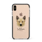 Canadian Eskimo Dog Personalised Apple iPhone Xs Max Impact Case Black Edge on Gold Phone