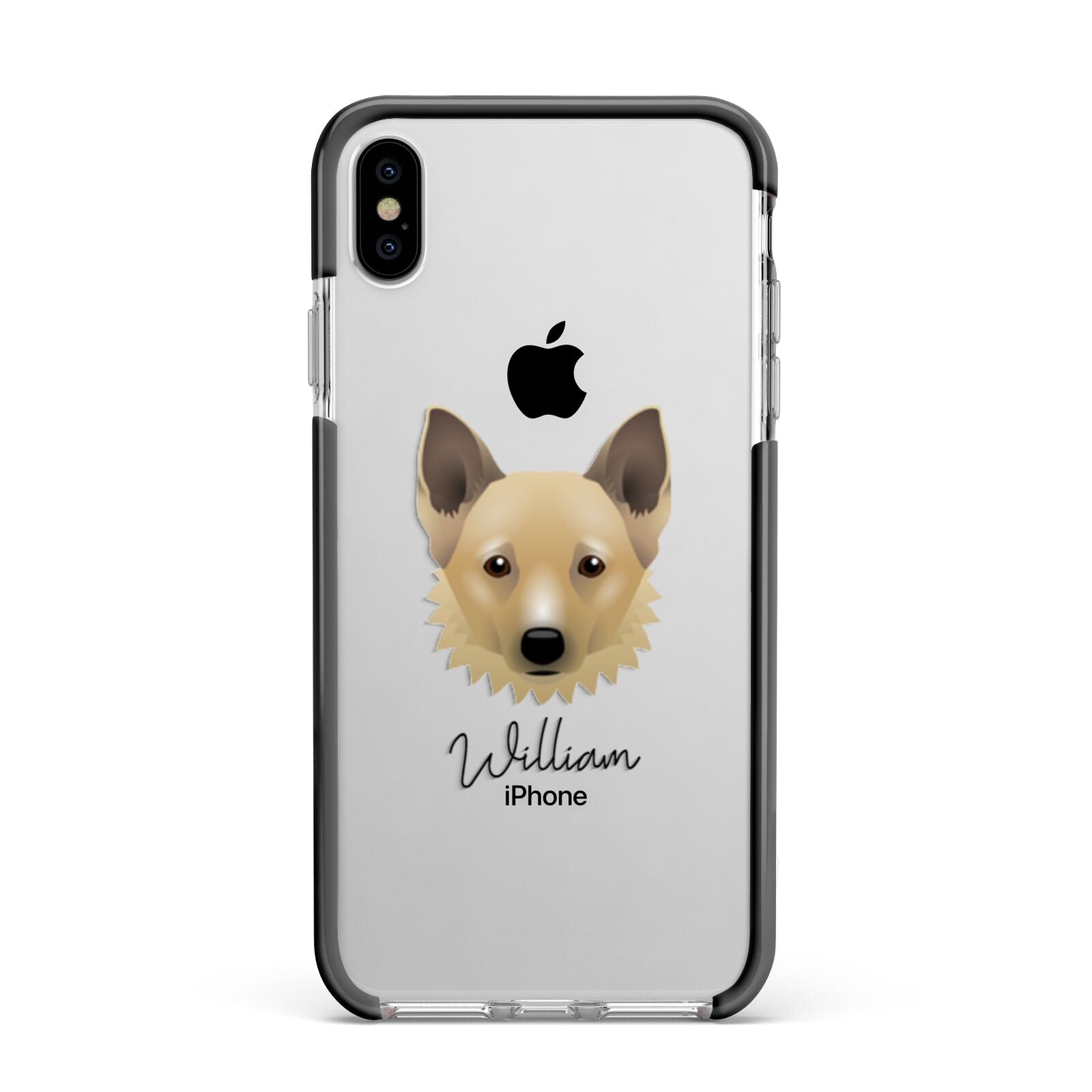 Canadian Eskimo Dog Personalised Apple iPhone Xs Max Impact Case Black Edge on Silver Phone