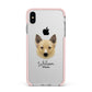Canadian Eskimo Dog Personalised Apple iPhone Xs Max Impact Case Pink Edge on Silver Phone