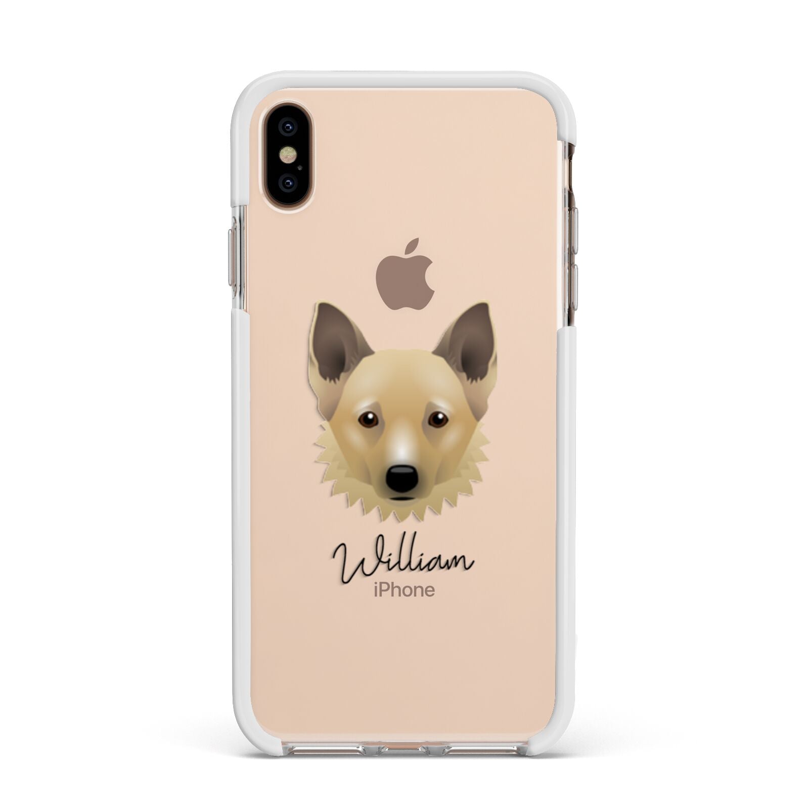 Canadian Eskimo Dog Personalised Apple iPhone Xs Max Impact Case White Edge on Gold Phone