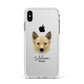 Canadian Eskimo Dog Personalised Apple iPhone Xs Max Impact Case White Edge on Silver Phone