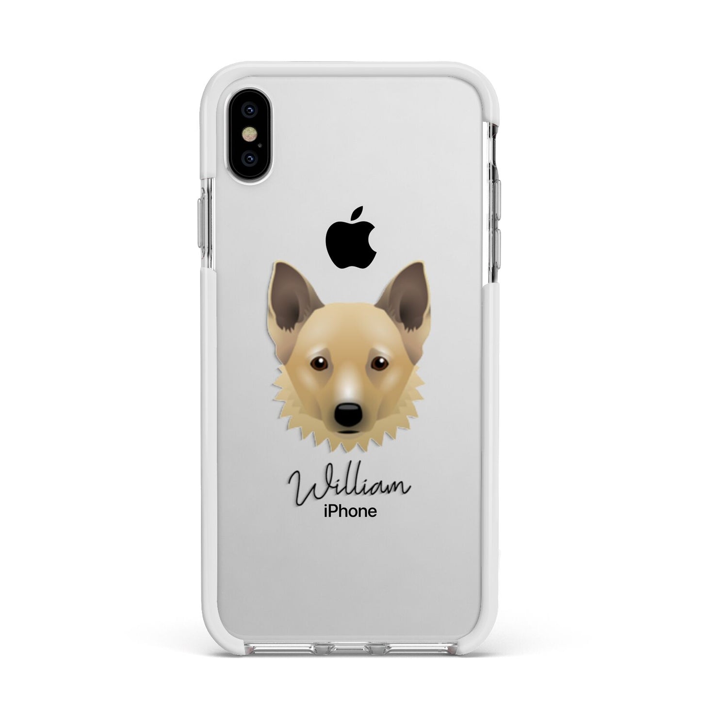 Canadian Eskimo Dog Personalised Apple iPhone Xs Max Impact Case White Edge on Silver Phone