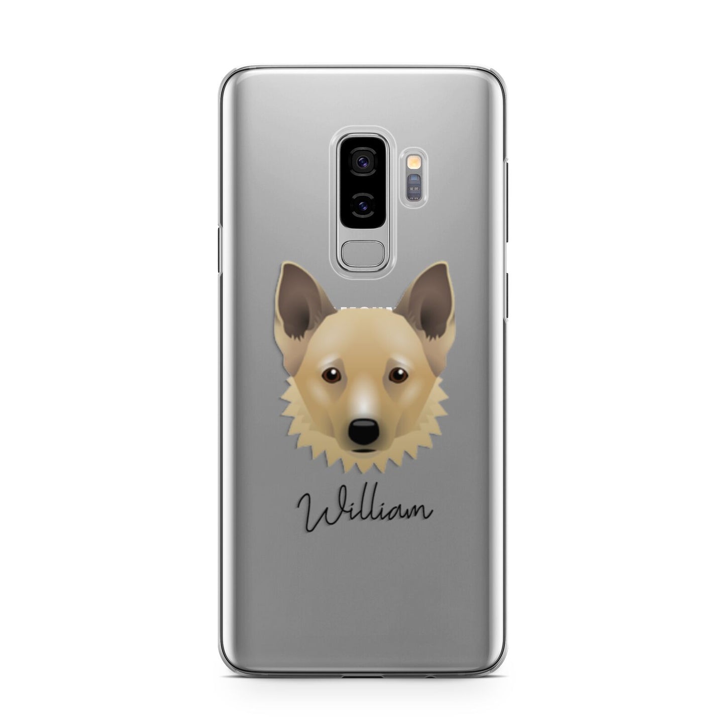 Canadian Eskimo Dog Personalised Samsung Galaxy S9 Plus Case on Silver phone