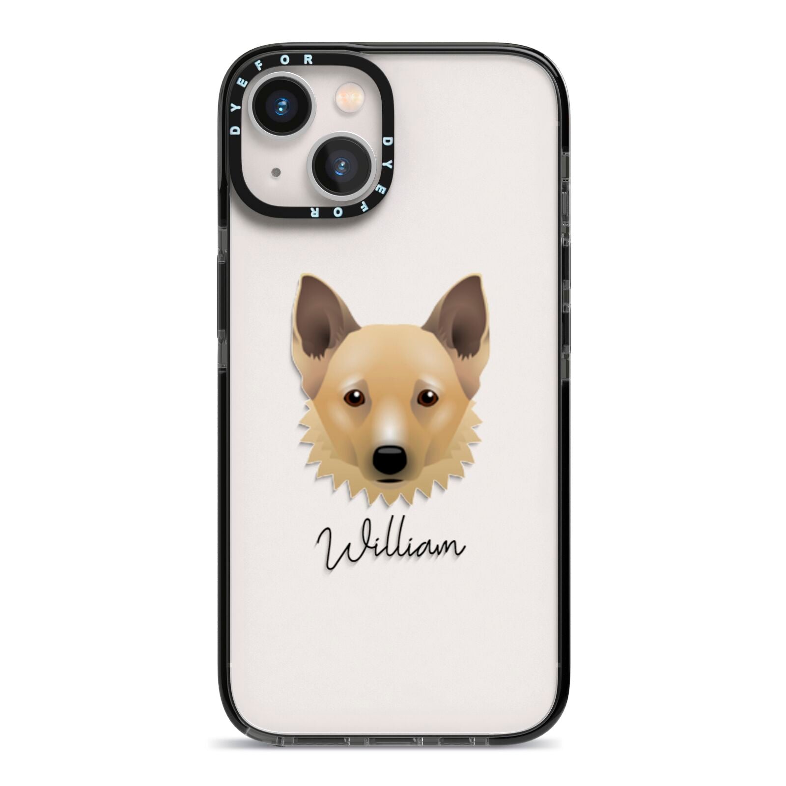 Canadian Eskimo Dog Personalised iPhone 13 Black Impact Case on Silver phone