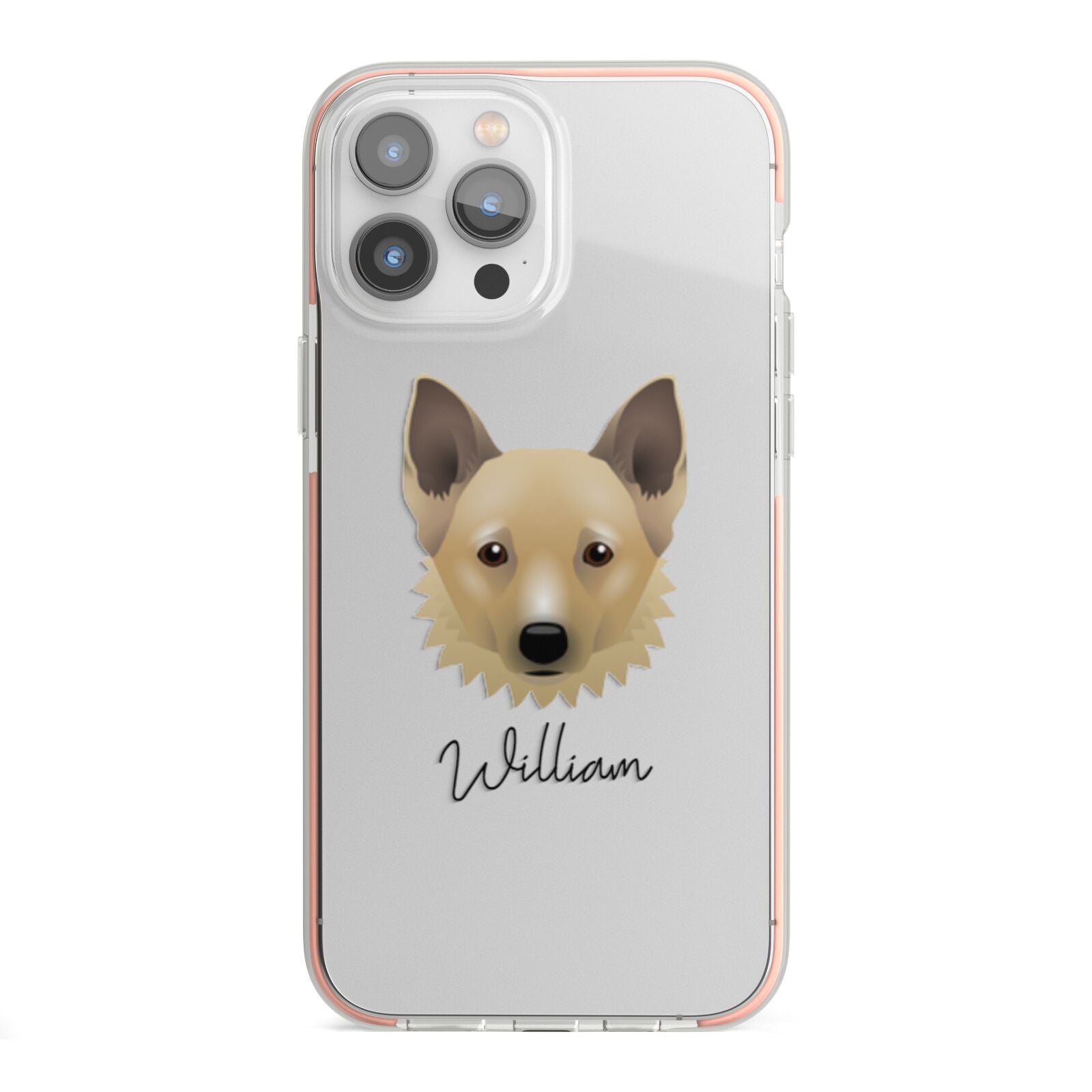 Canadian Eskimo Dog Personalised iPhone 13 Pro Max TPU Impact Case with Pink Edges