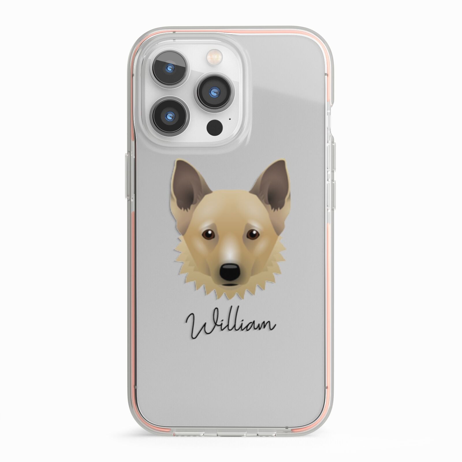 Canadian Eskimo Dog Personalised iPhone 13 Pro TPU Impact Case with Pink Edges