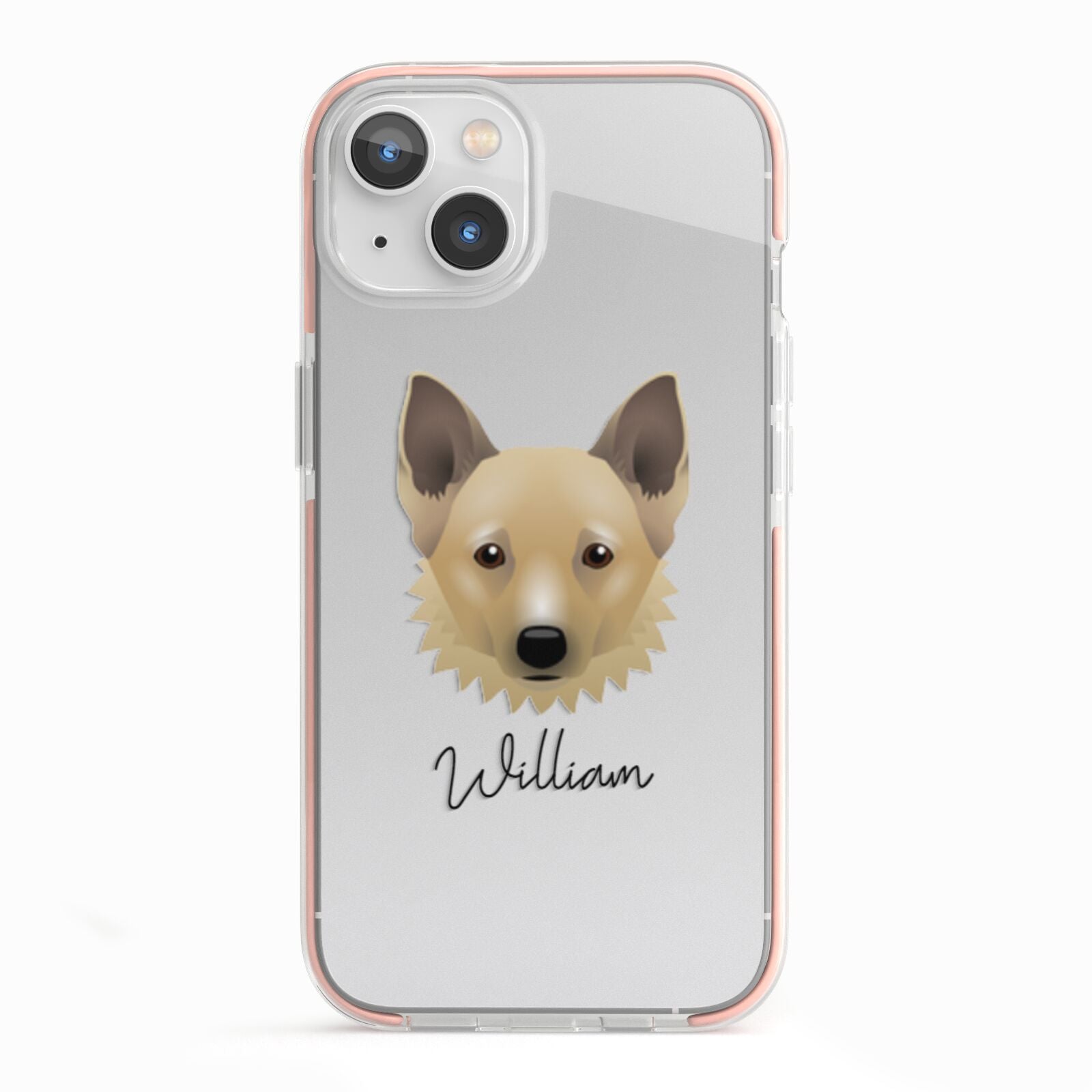 Canadian Eskimo Dog Personalised iPhone 13 TPU Impact Case with Pink Edges