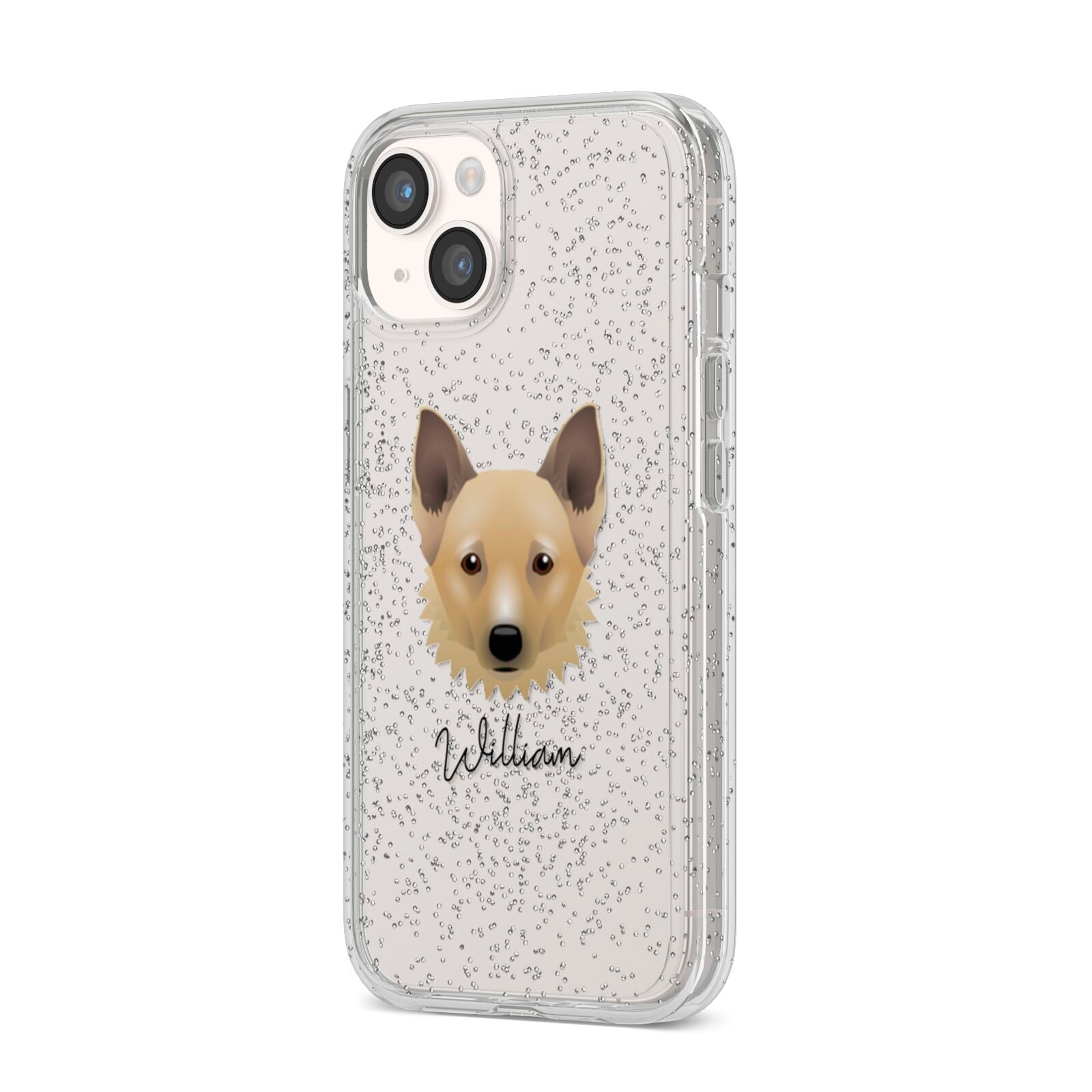 Canadian Eskimo Dog Personalised iPhone 14 Glitter Tough Case Starlight Angled Image