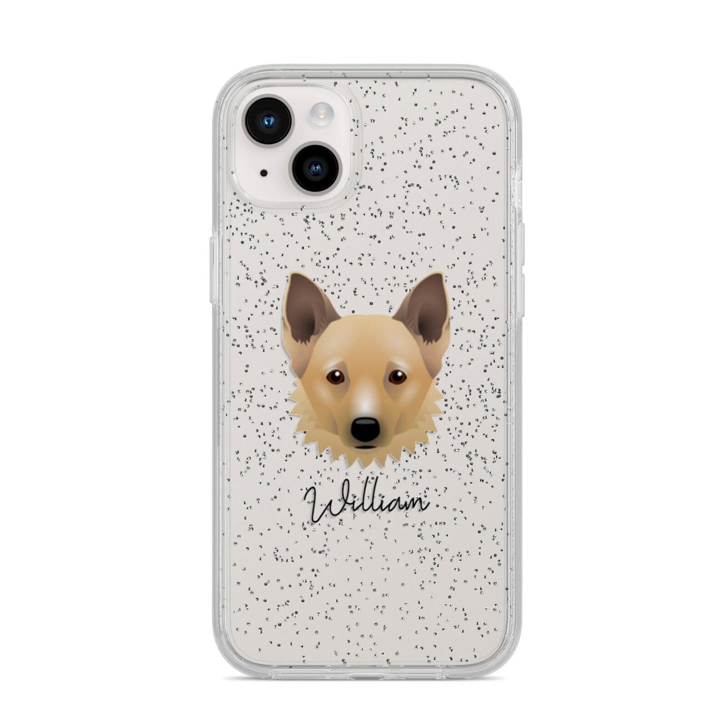 Canadian Eskimo Dog Personalised iPhone 14 Plus Glitter Tough Case Starlight