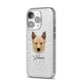Canadian Eskimo Dog Personalised iPhone 14 Pro Glitter Tough Case Silver Angled Image