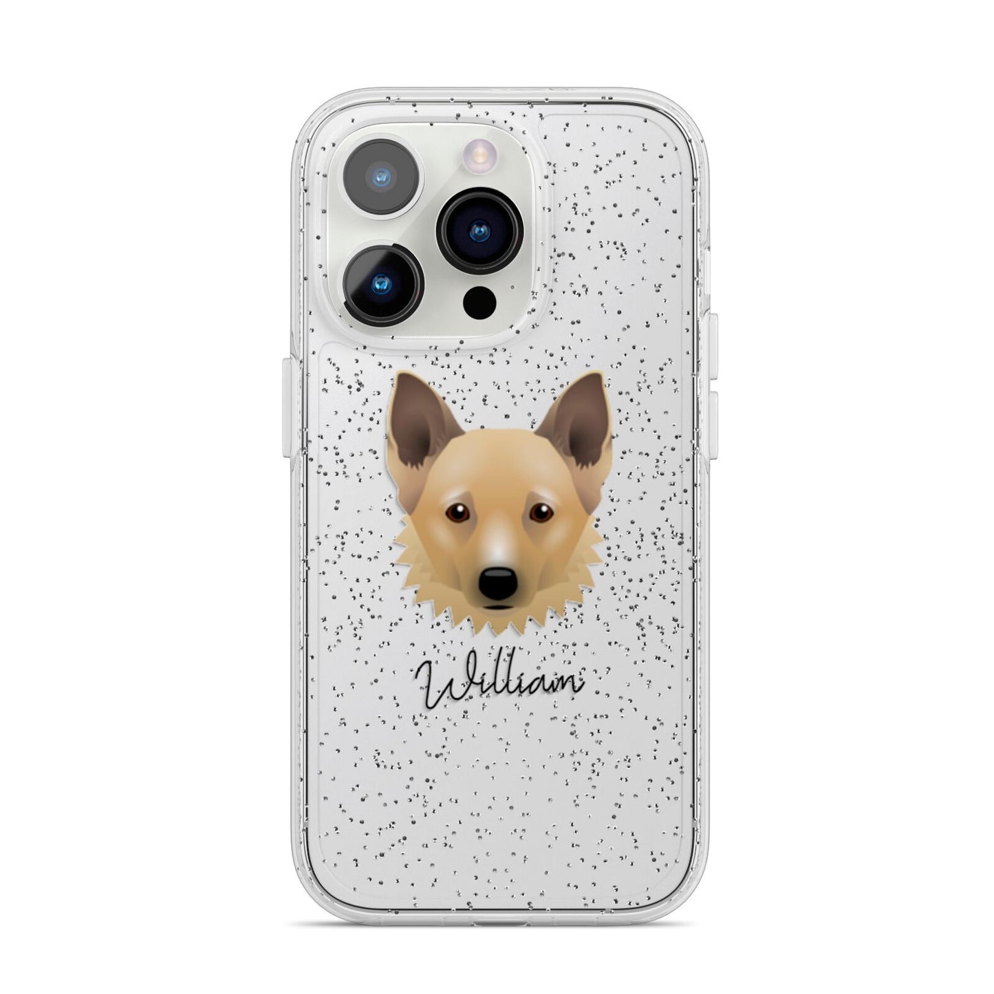 Canadian Eskimo Dog Personalised iPhone 14 Pro Glitter Tough Case Silver
