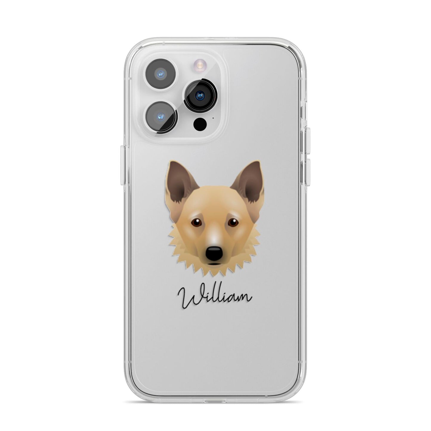 Canadian Eskimo Dog Personalised iPhone 14 Pro Max Clear Tough Case Silver