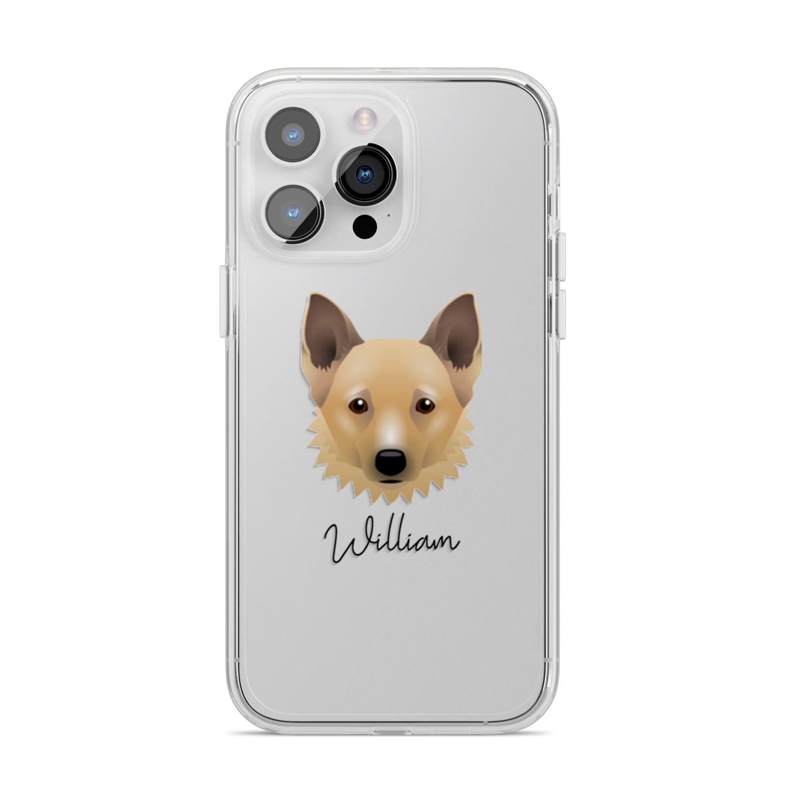 Canadian Eskimo Dog Personalised iPhone 14 Pro Max Clear Tough Case Silver