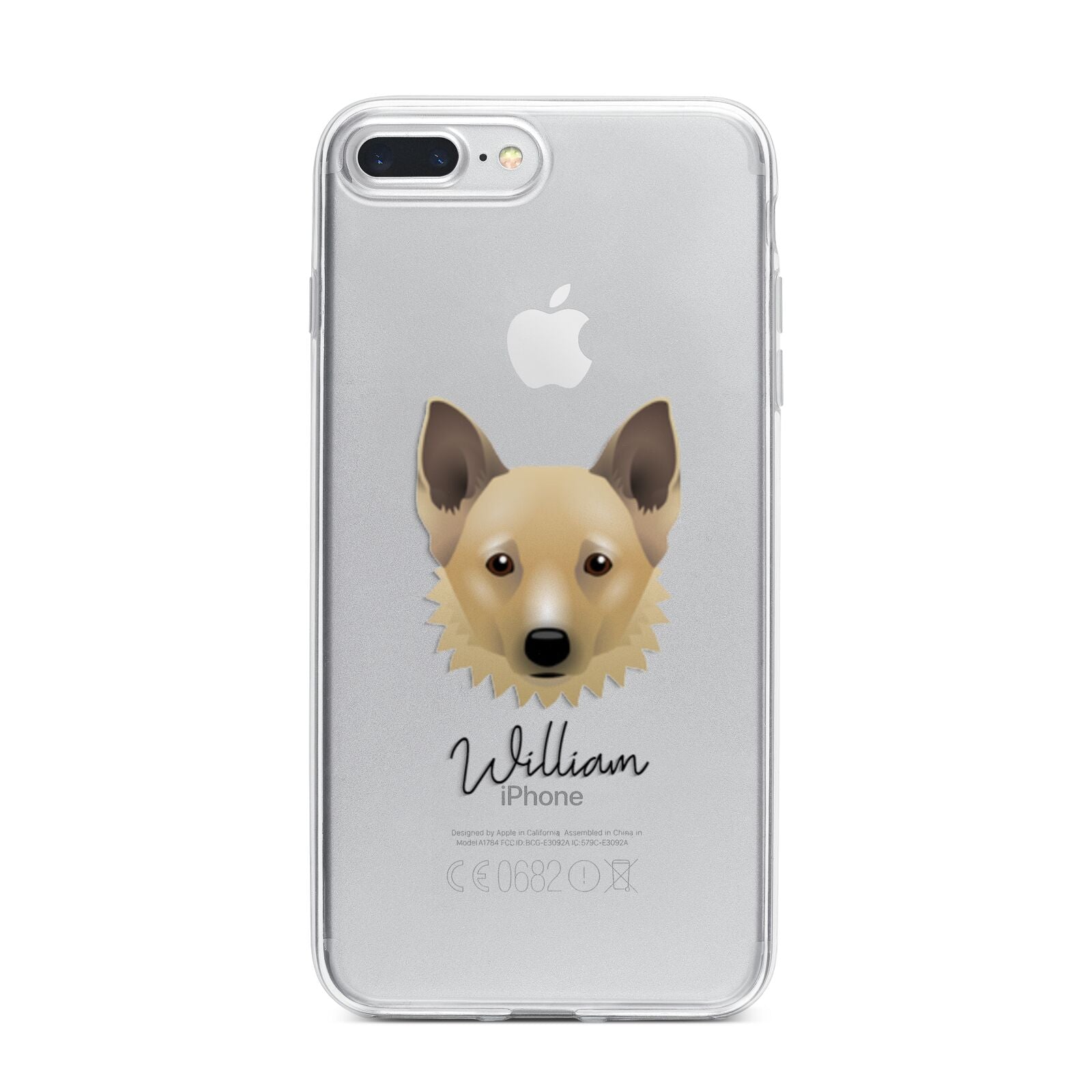 Canadian Eskimo Dog Personalised iPhone 7 Plus Bumper Case on Silver iPhone