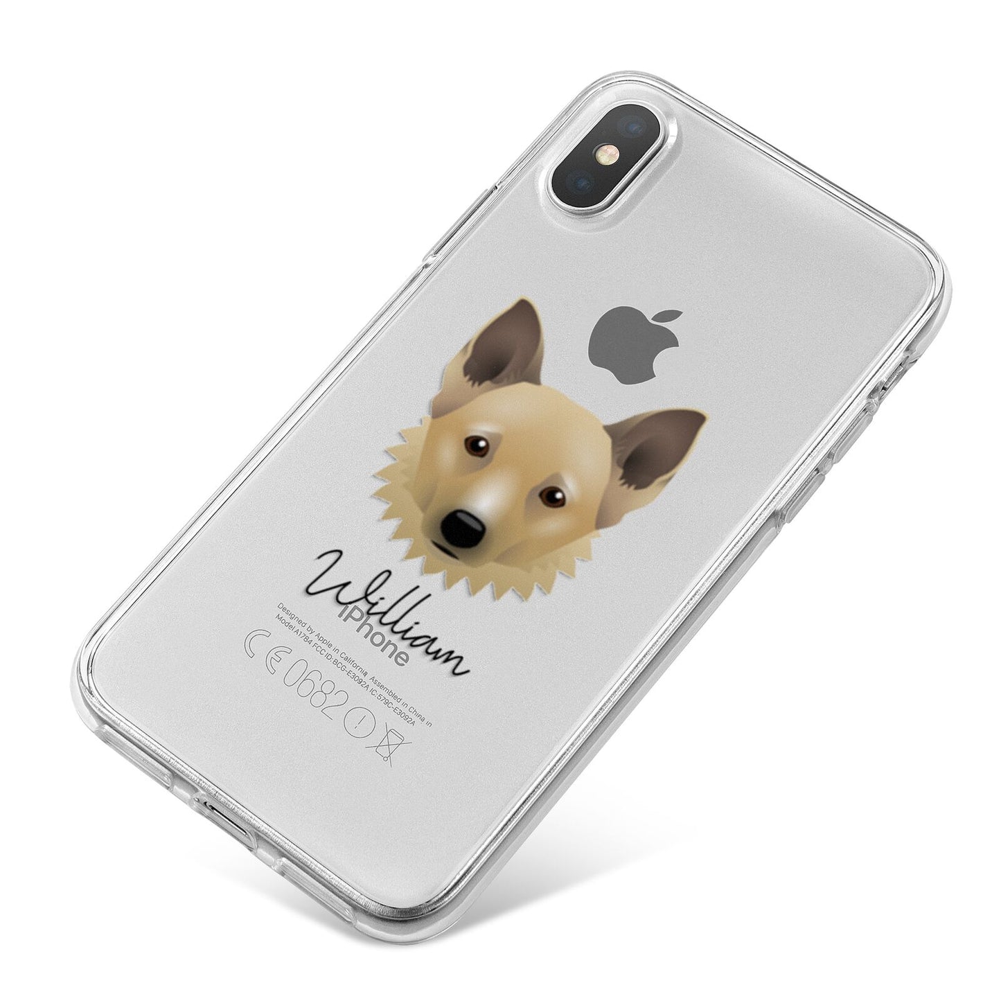 Canadian Eskimo Dog Personalised iPhone X Bumper Case on Silver iPhone