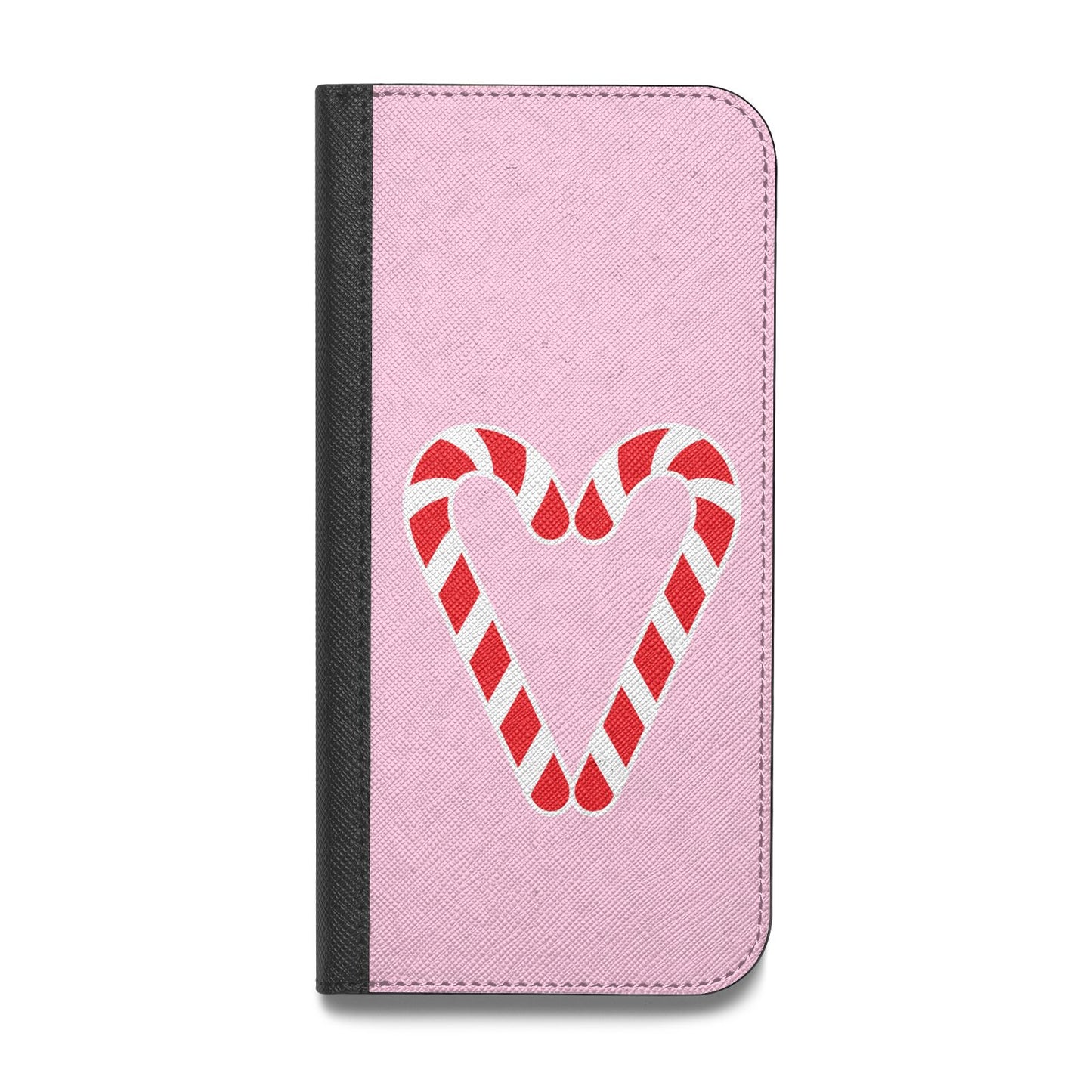 Candy Cane Heart Vegan Leather Flip Samsung Case