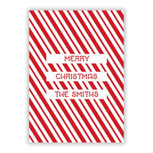 Candy Cane Personalised Greetings Card