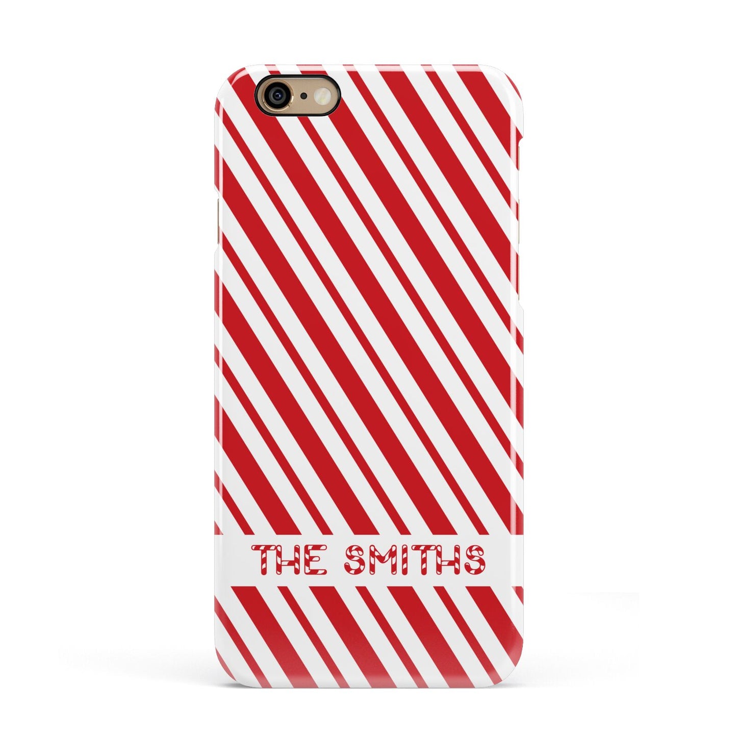 Candy Cane Personalised Apple iPhone 6 3D Snap Case