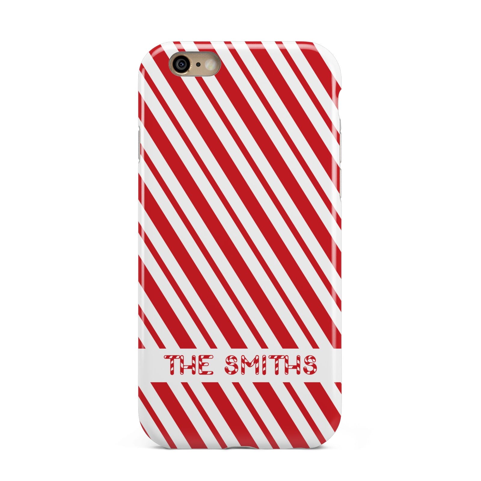 Candy Cane Personalised Apple iPhone 6 3D Tough Case