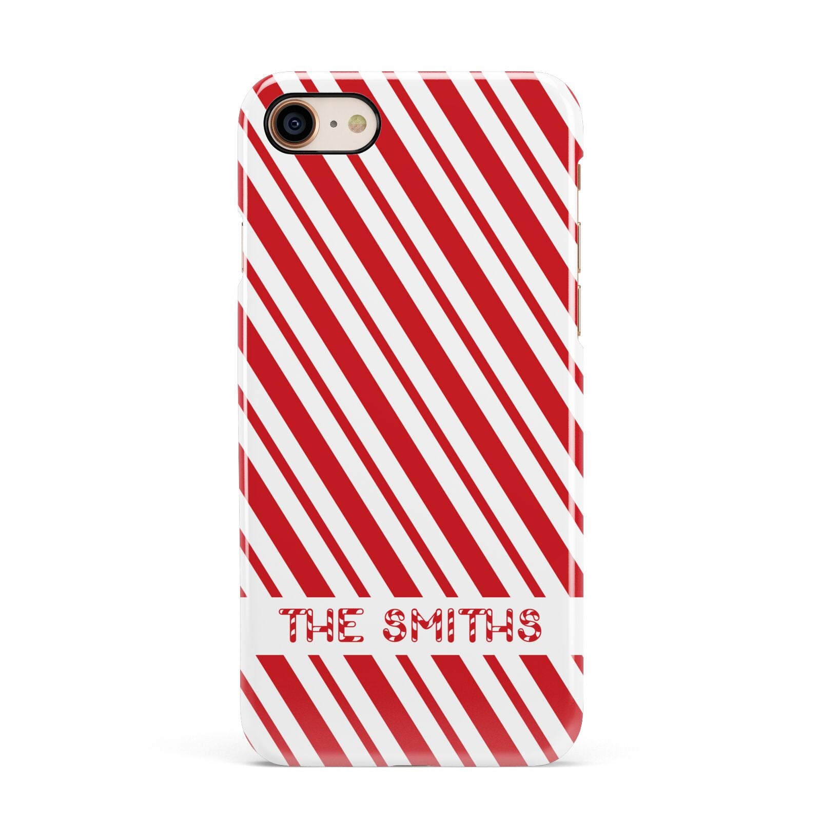 Candy Cane Personalised Apple iPhone 7 8 3D Snap Case