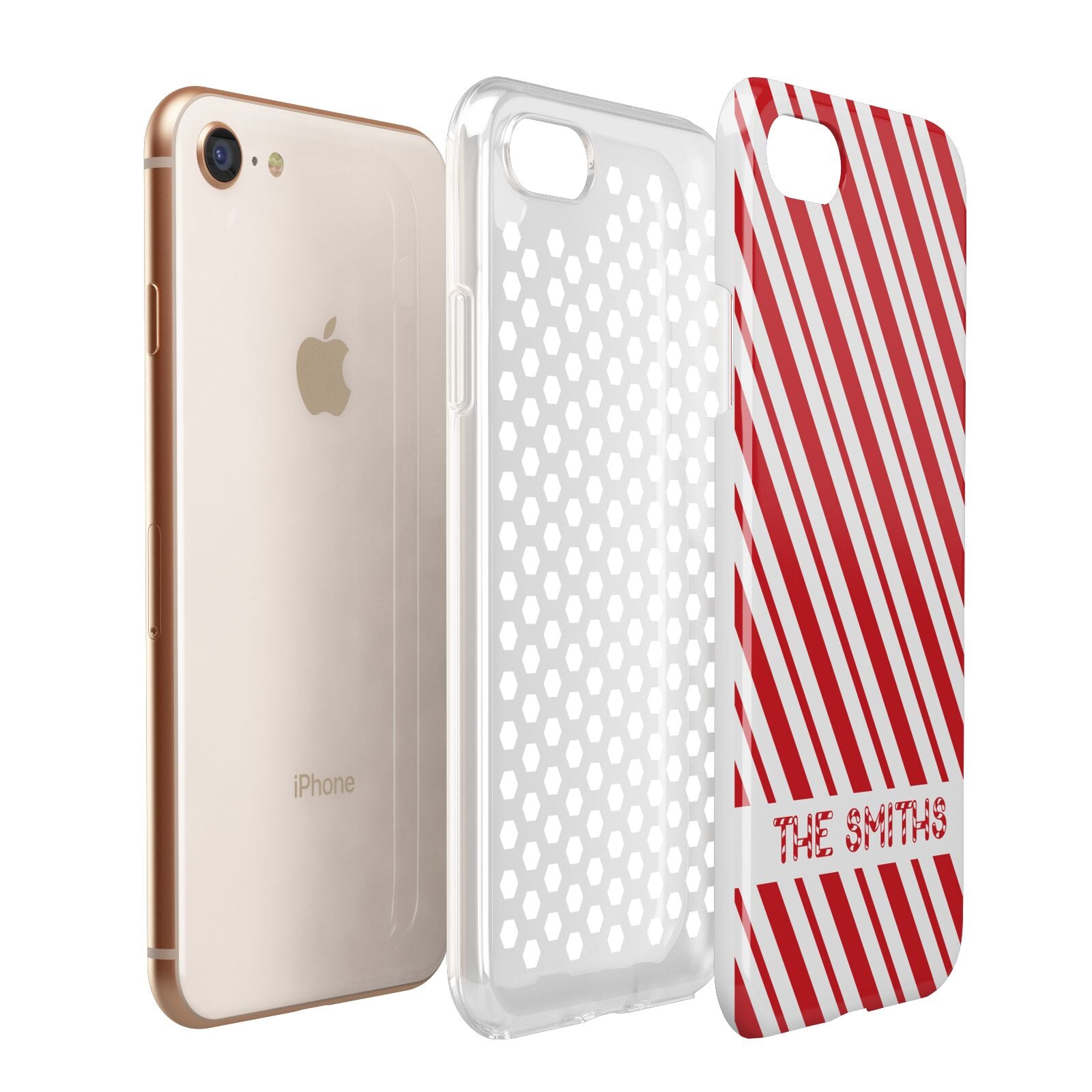Candy Cane Personalised Apple iPhone 7 8 3D Tough Case Expanded View