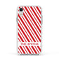Candy Cane Personalised Apple iPhone XR Impact Case White Edge on Silver Phone