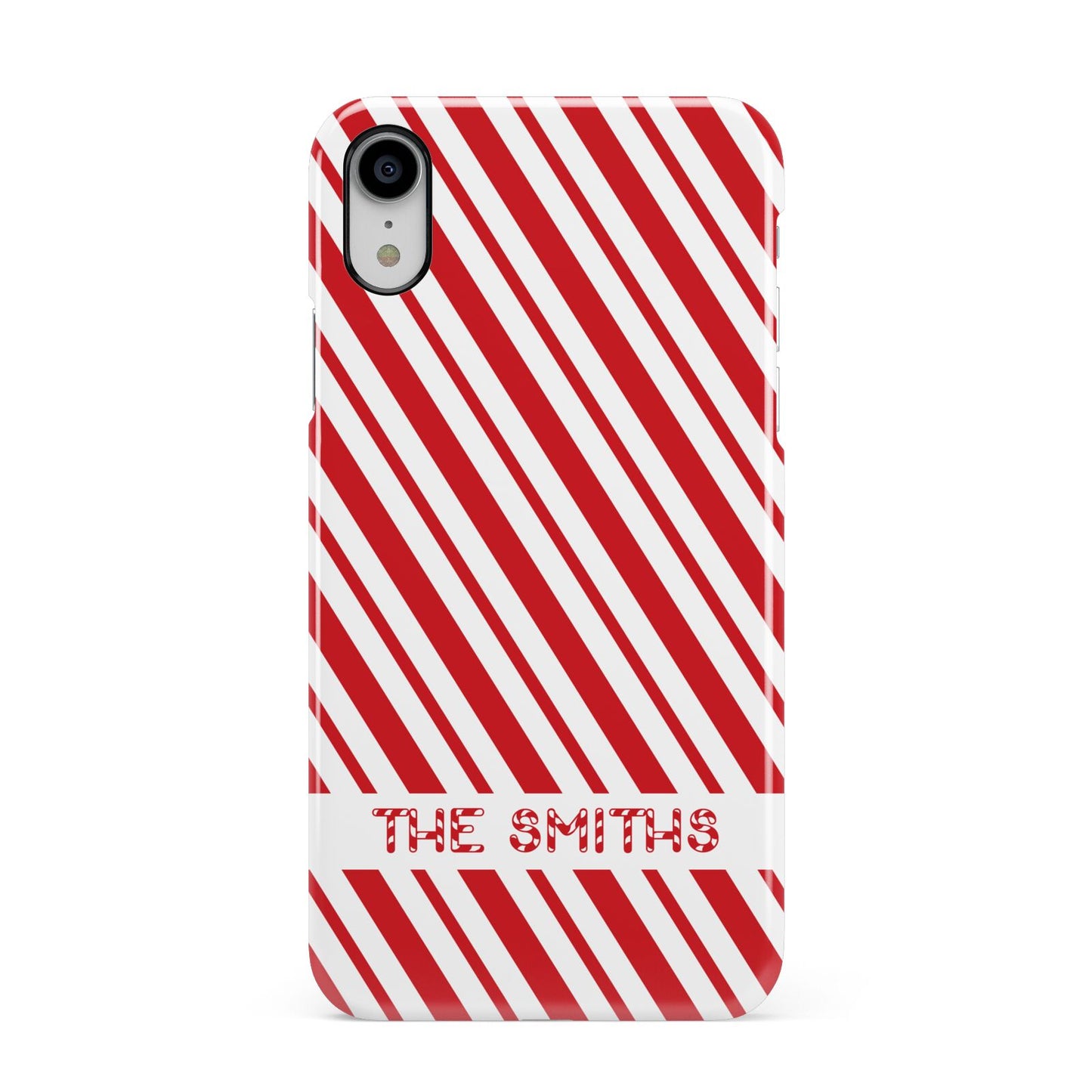 Candy Cane Personalised Apple iPhone XR White 3D Snap Case