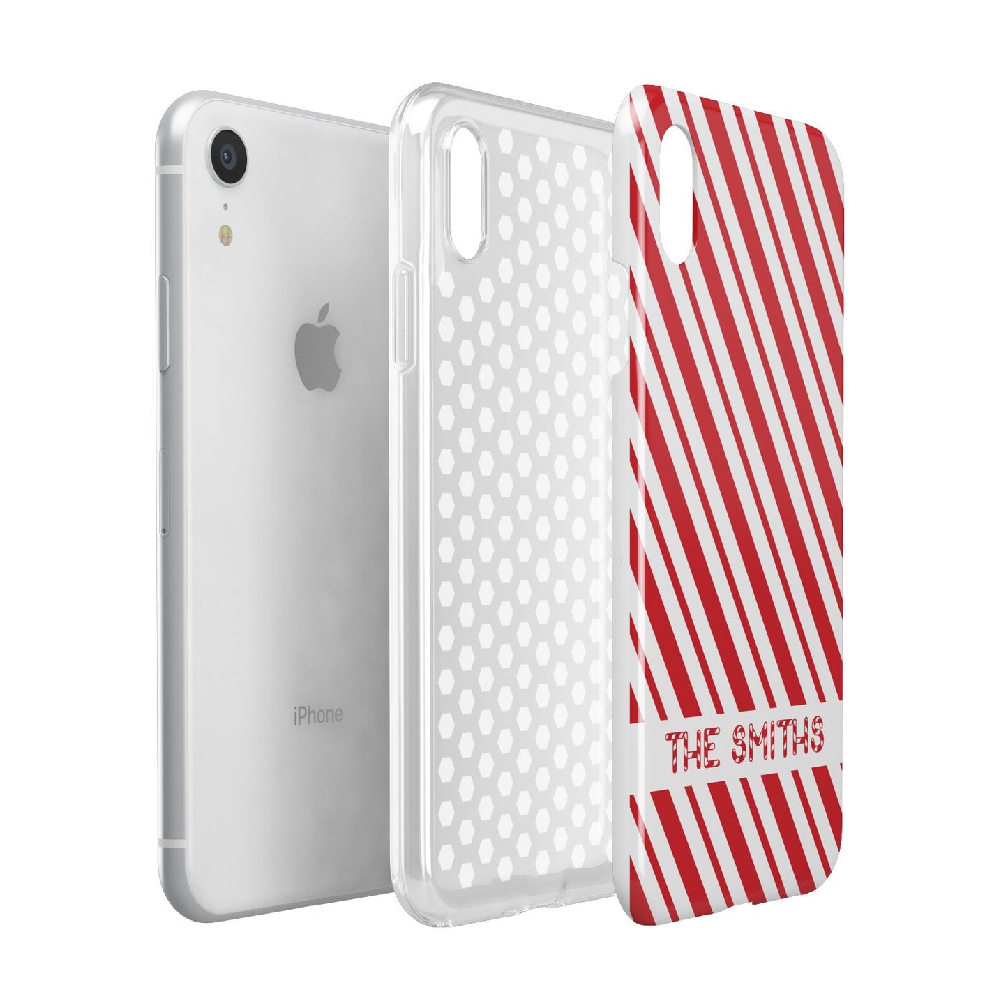 Candy Cane Personalised Apple iPhone XR White 3D Tough Case Expanded view