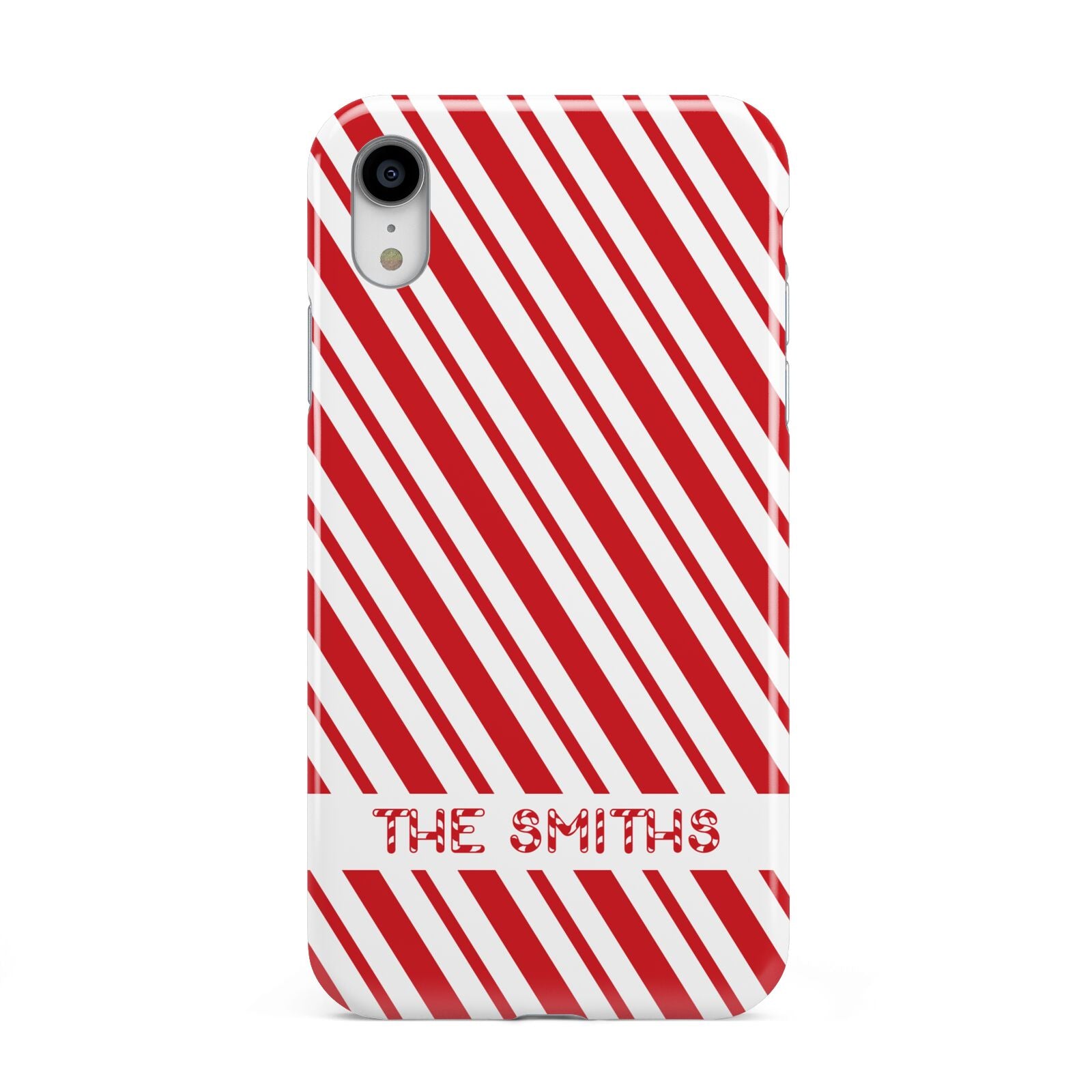 Candy Cane Personalised Apple iPhone XR White 3D Tough Case