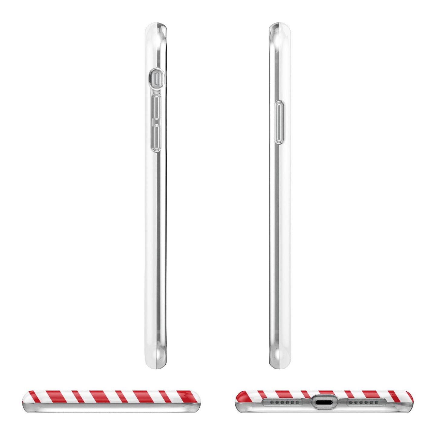 Candy Cane Personalised Apple iPhone XR in White with 3D Wrap Tough Case Alternative Image Angles