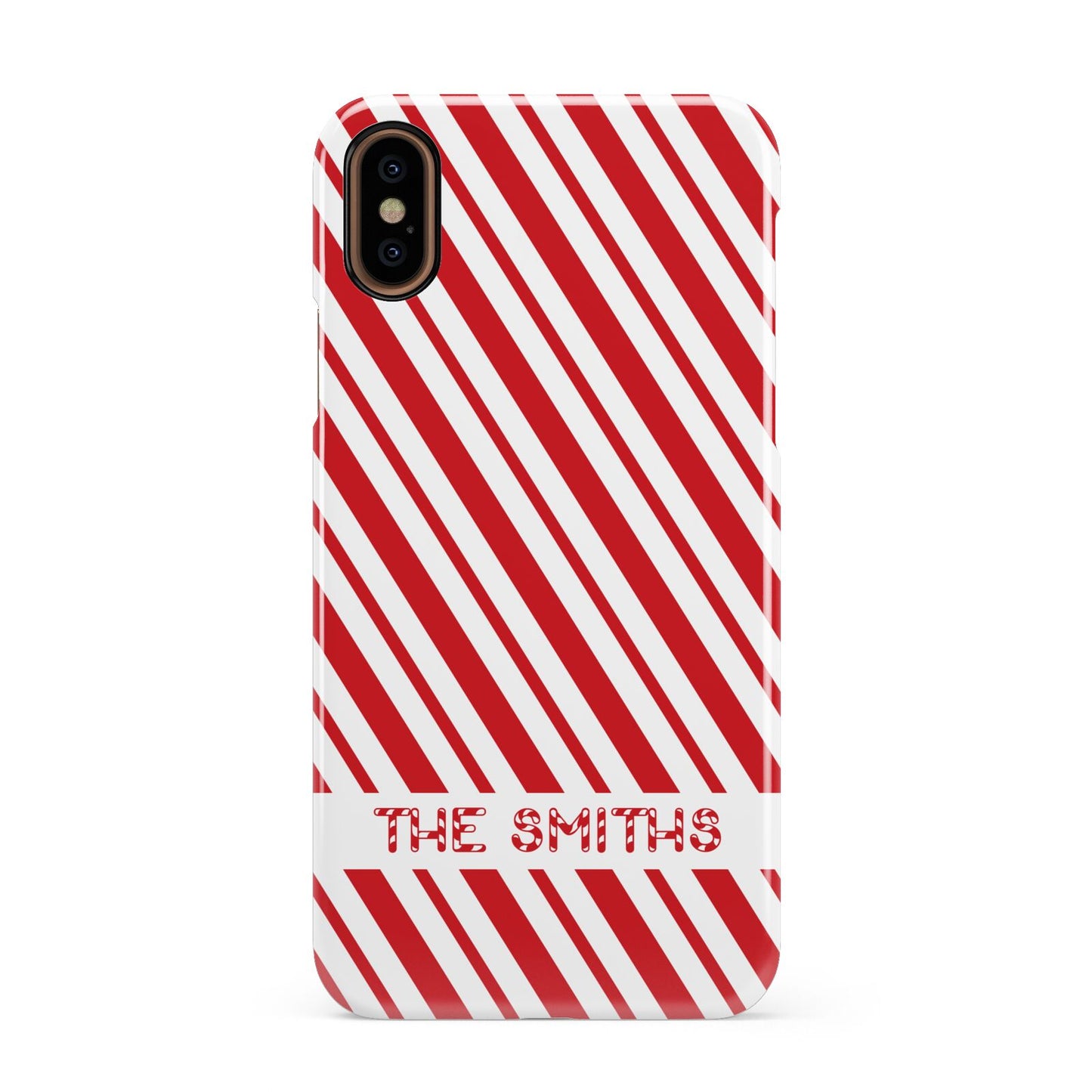 Candy Cane Personalised Apple iPhone XS 3D Snap Case