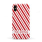 Candy Cane Personalised Apple iPhone XS 3D Tough