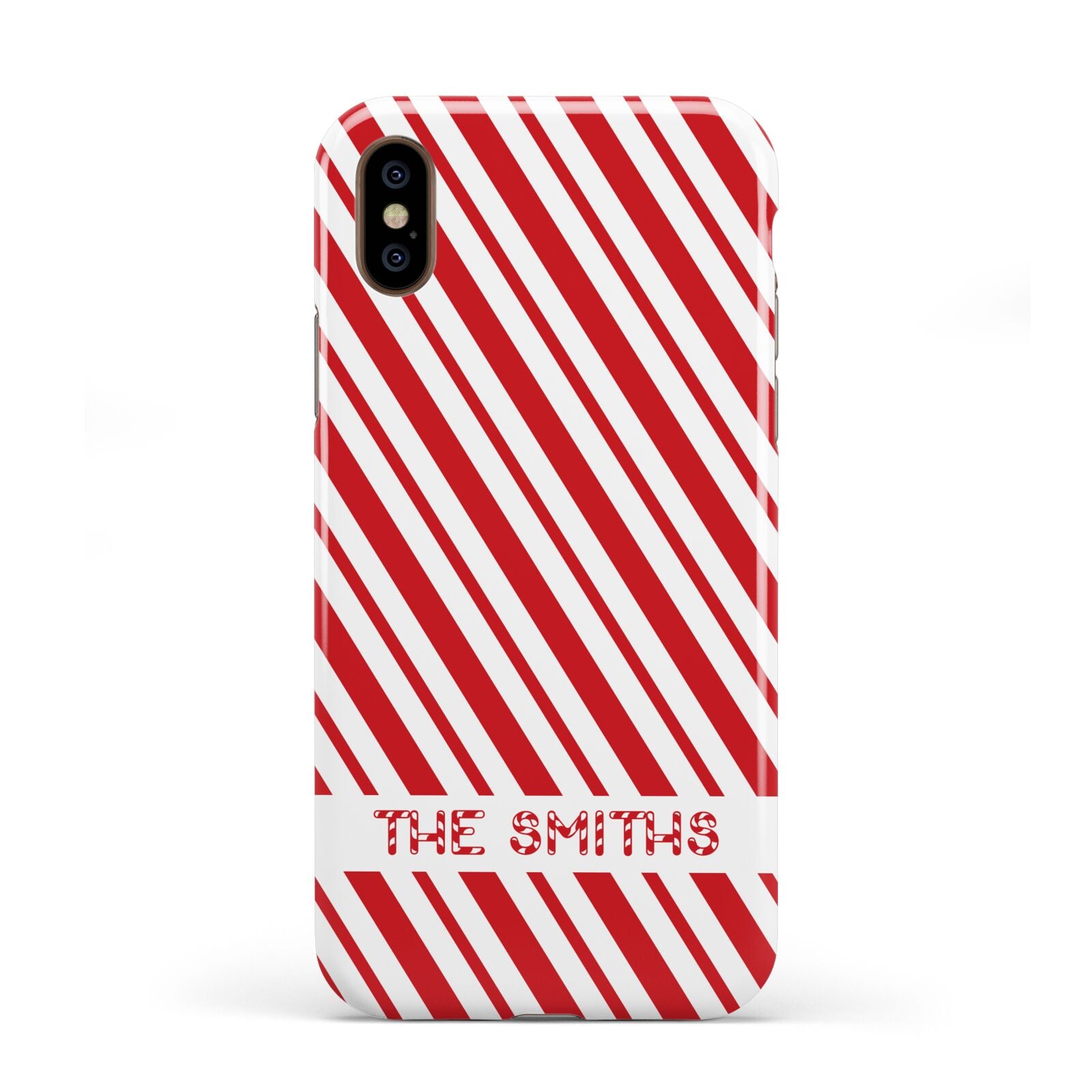 Candy Cane Personalised Apple iPhone XS 3D Tough