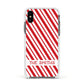 Candy Cane Personalised Apple iPhone Xs Impact Case White Edge on Black Phone