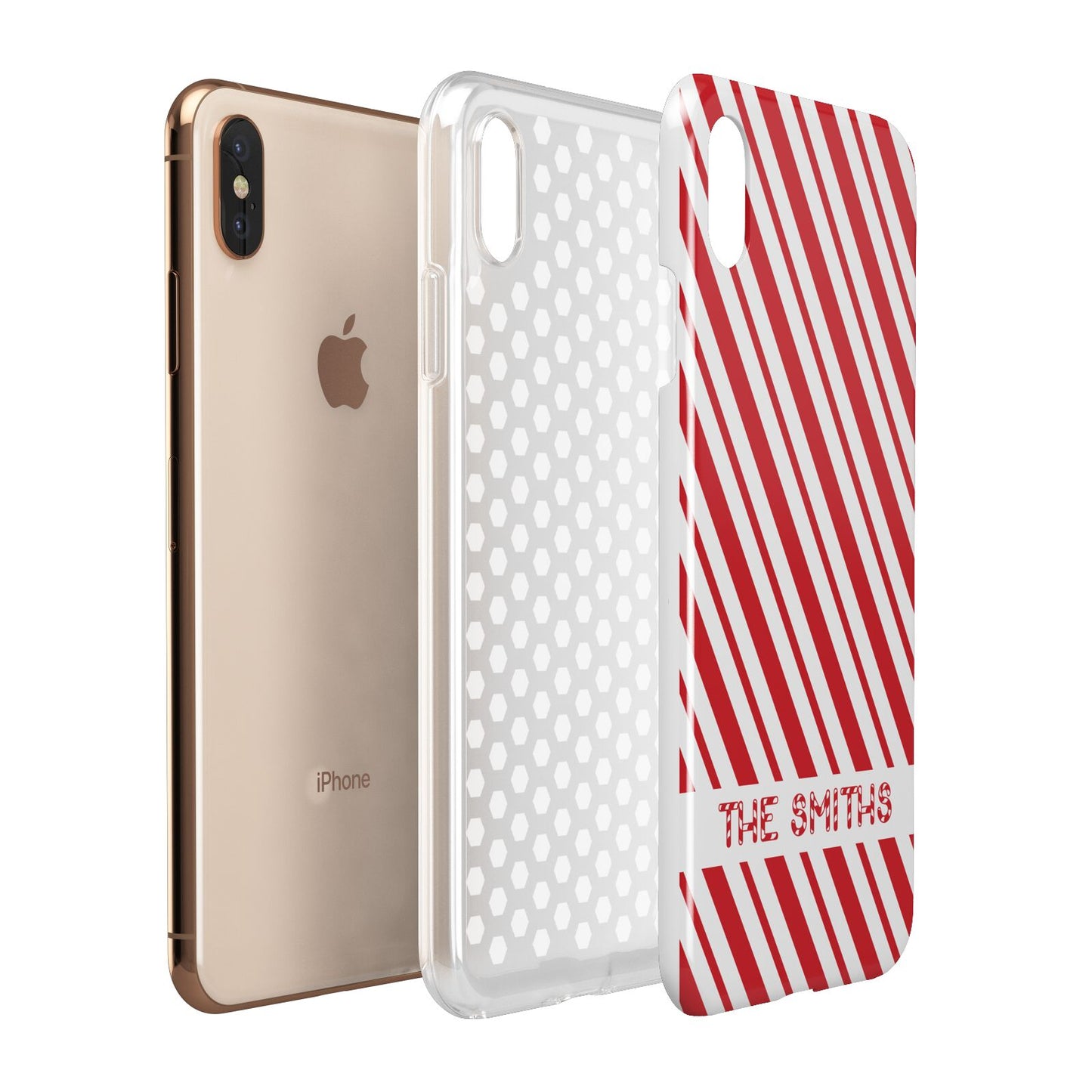 Candy Cane Personalised Apple iPhone Xs Max 3D Tough Case Expanded View