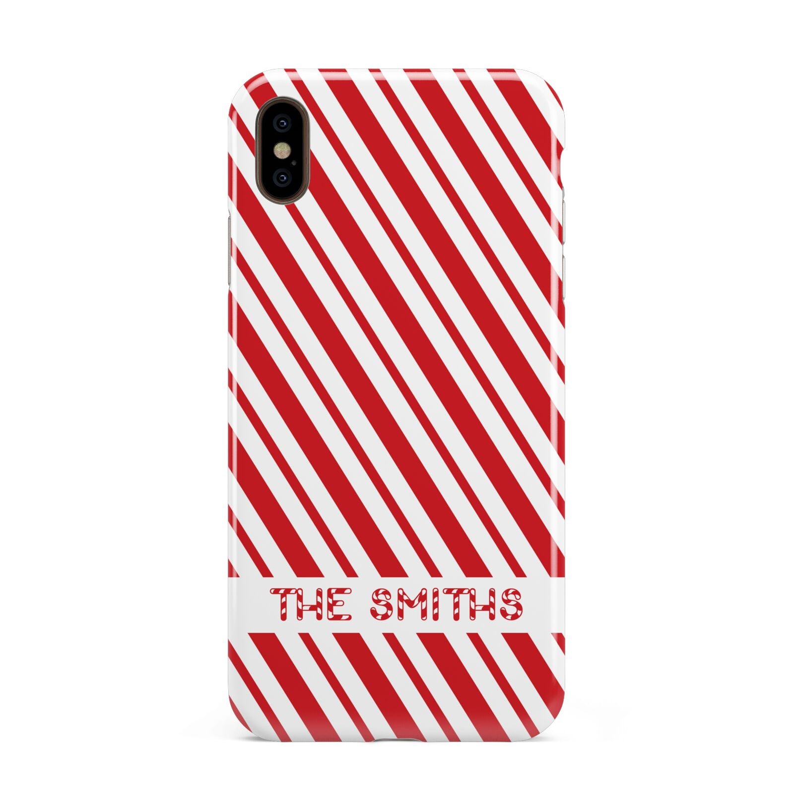 Candy Cane Personalised Apple iPhone Xs Max 3D Tough Case
