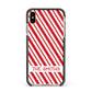 Candy Cane Personalised Apple iPhone Xs Max Impact Case Black Edge on Gold Phone
