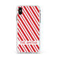 Candy Cane Personalised Apple iPhone Xs Max Impact Case White Edge on Silver Phone