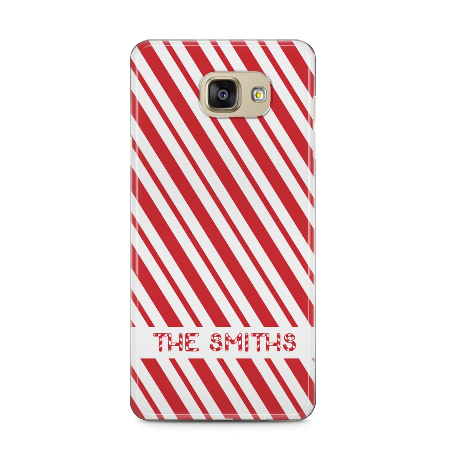 Candy Cane Personalised Samsung Galaxy A5 2016 Case on gold phone