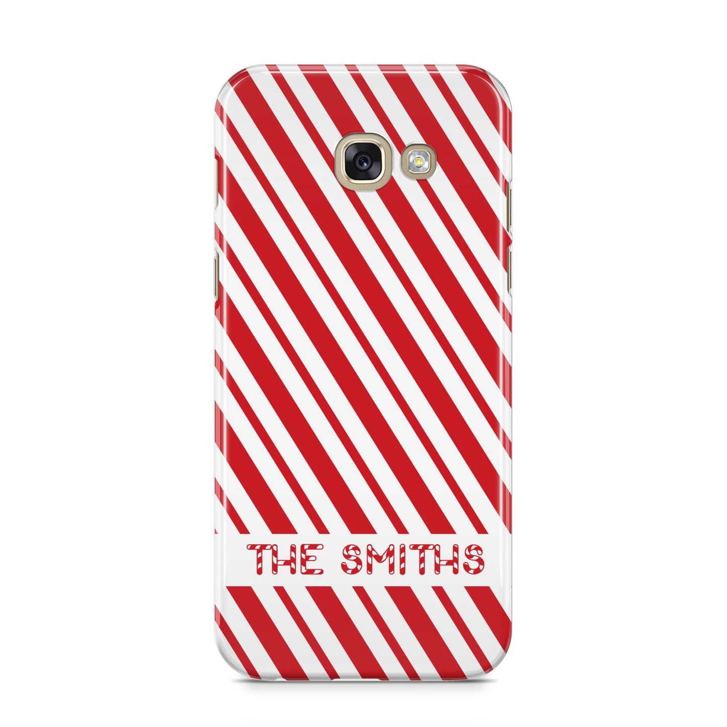 Candy Cane Personalised Samsung Galaxy A5 2017 Case on gold phone