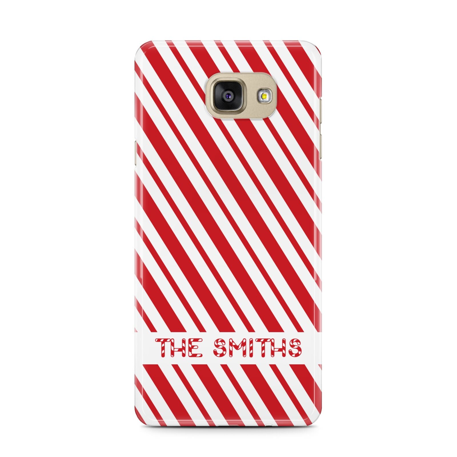 Candy Cane Personalised Samsung Galaxy A7 2016 Case on gold phone