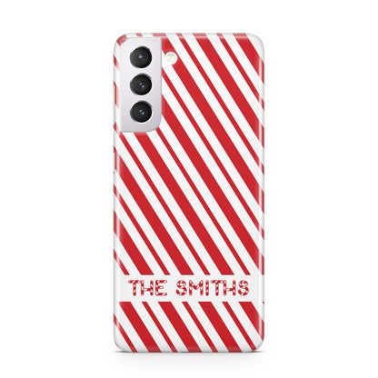 Candy Cane Personalised Samsung S21 Case