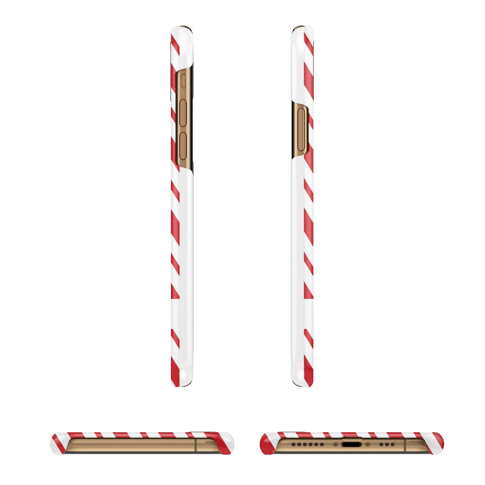 Candy Cane Personalised iPhone 11 3D Snap Case Angle Images