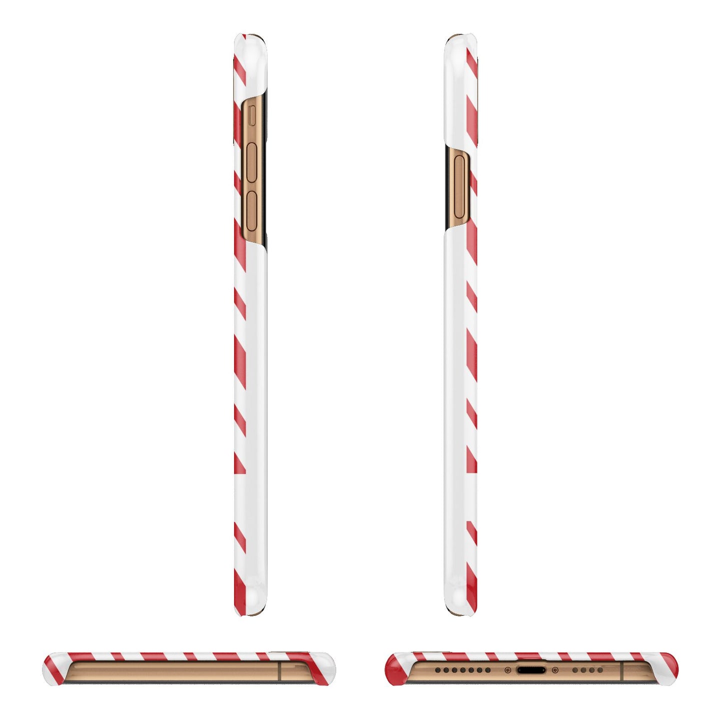 Candy Cane Personalised iPhone 11 Pro Max 3D Snap Case Angle Images