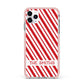 Candy Cane Personalised iPhone 11 Pro Max Impact Pink Edge Case