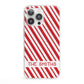 Candy Cane Personalised iPhone 13 Pro Clear Bumper Case